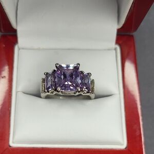 Elegant Purple Stone Silver Ring